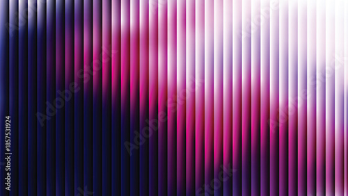 Glass ripple texture with dark gradient background and lilac light streaks. Futuristic distortion, moody abstract glow, reeded vertical blur. Vector illustration EPS