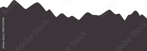 Minimalist black and white mountain range silhouette