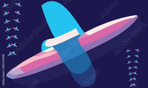 different size of paper artwork on dark background