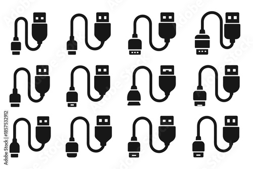 Grid bar edge block arc usb base vector icon strip plate tiny