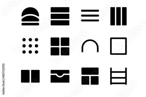 Vector dot bar storage modern panel slab icons smooth shape icon outline