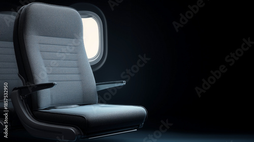 A seat on an airplane with a window