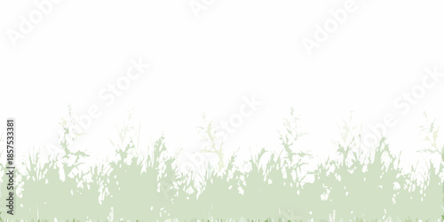 A simple illustration of green grass and white space representing a field