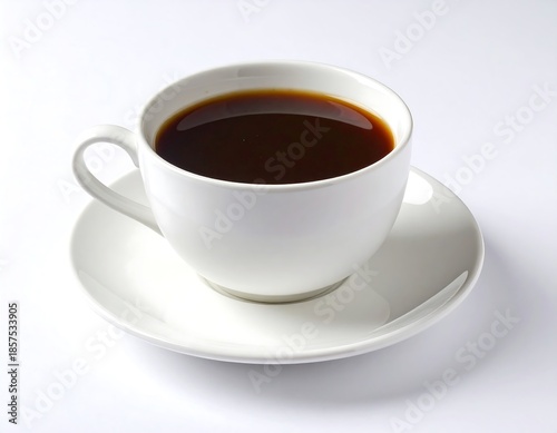 Wallpaper Mural Elegant cup of black coffee on a white saucer, minimal and clean style Torontodigital.ca