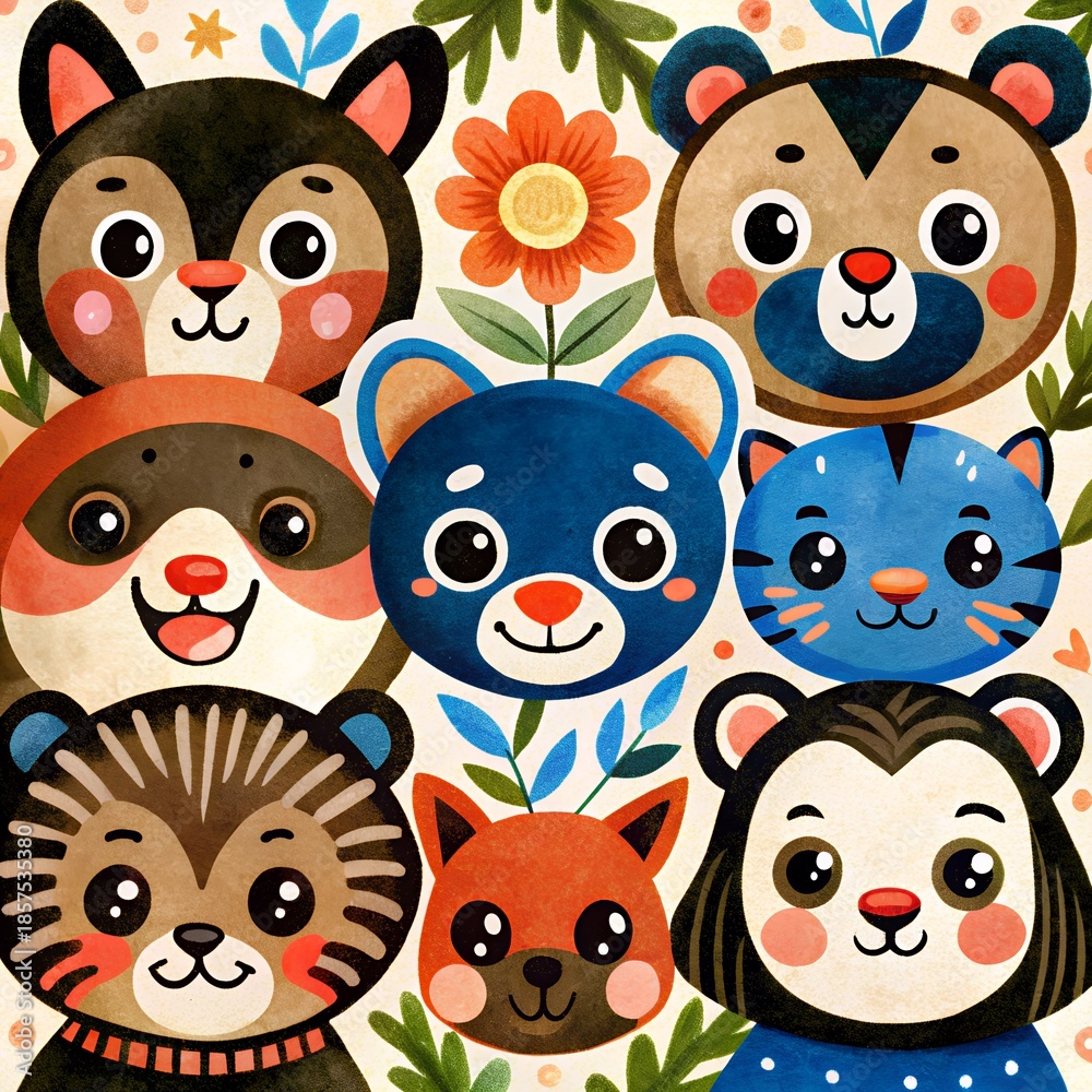 Fototapeta premium set of funny cartoon owls