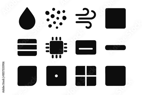 Block icon swirl icons ridge edge cluster environmental droplet vector indicator tile