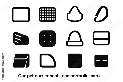 Seat car track vector carrier mesh strap corner pad slit icon flap