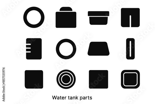 Tank level icons tile gasket circle icon vector ring ridge water seal