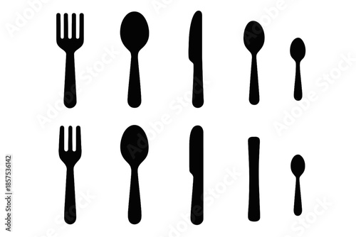 Bar deep handle arc silhouette narrow utensil icon vector spoon icons subtle