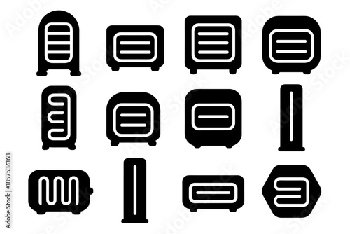Smooth icons vector block compact mini heater arc soft tall icon ridge