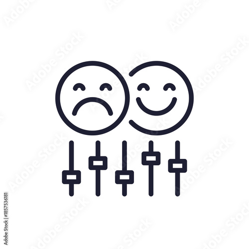 emotional regulation line icon on white