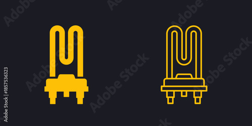heating element vector icon in two styles