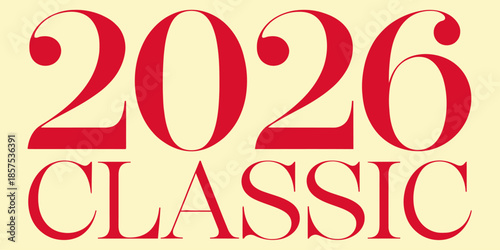 Modern 2026 classic typography design element