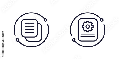 protocol icons, line vector design on white
