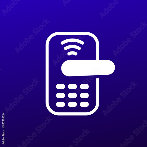 smart door lock icon, vector pictogram