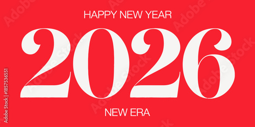 Happy New Year 2026 greeting with modern typography