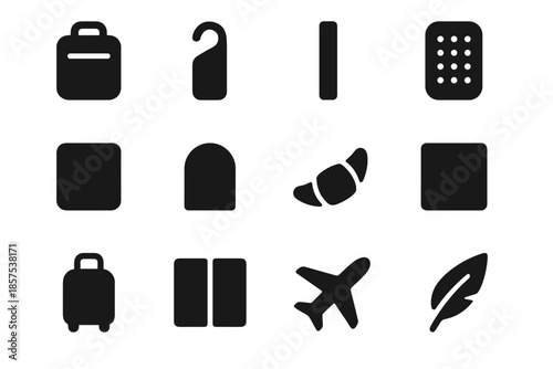 Arc strip smooth unit travel patch set panel icon vector slab piece