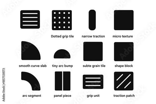 Tile grip icon arc anti slab micro bar smooth segment slip pad