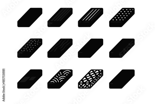 Shape vector grid icon tile ripple slab patch geometric matte stripe texture