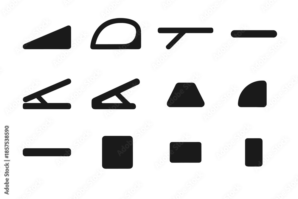 Obraz premium Adjustable subtle segment angled icon top piece curve vector laptop riser rim