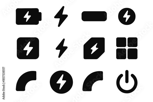 Vector fill tile panel energy bar black slab segment icon arc beam
