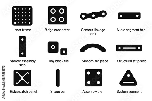 Block linkage bar laptop ridge icon riser contour smooth vector assembly slab