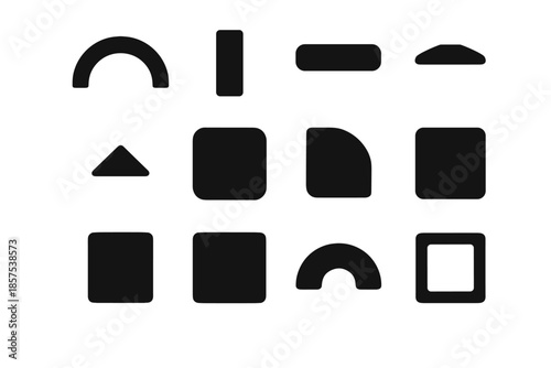 Tiny narrow grid panel icon corner wide unit vector modern support tile