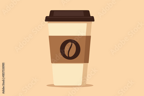 Takeaway Coffee Cup Illustration on Light Background