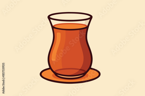 Glass of Tea Illustration on Light Background