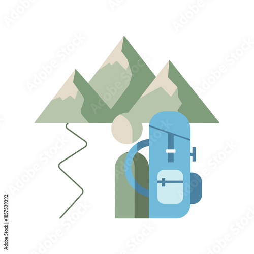 Blue Backpack with Pockets and Straps.