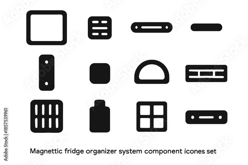 Slab patch piece icons assembly icon organizer fridge micro bar strip narrow