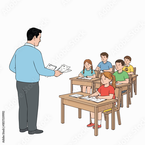 Vibrant Flat Color Illustration of a Fresh Salad on Transparent Background