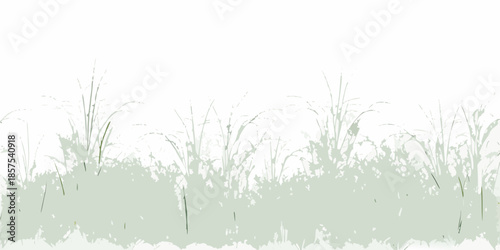 A simple illustration of pale green grass and foliage elements