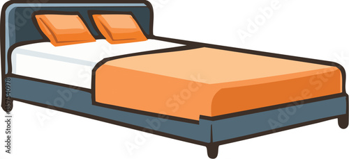 Comfortable bed with pillows and bedding for a restful night's sleep