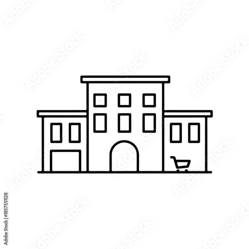 Shopping center icon isolated on transparent background