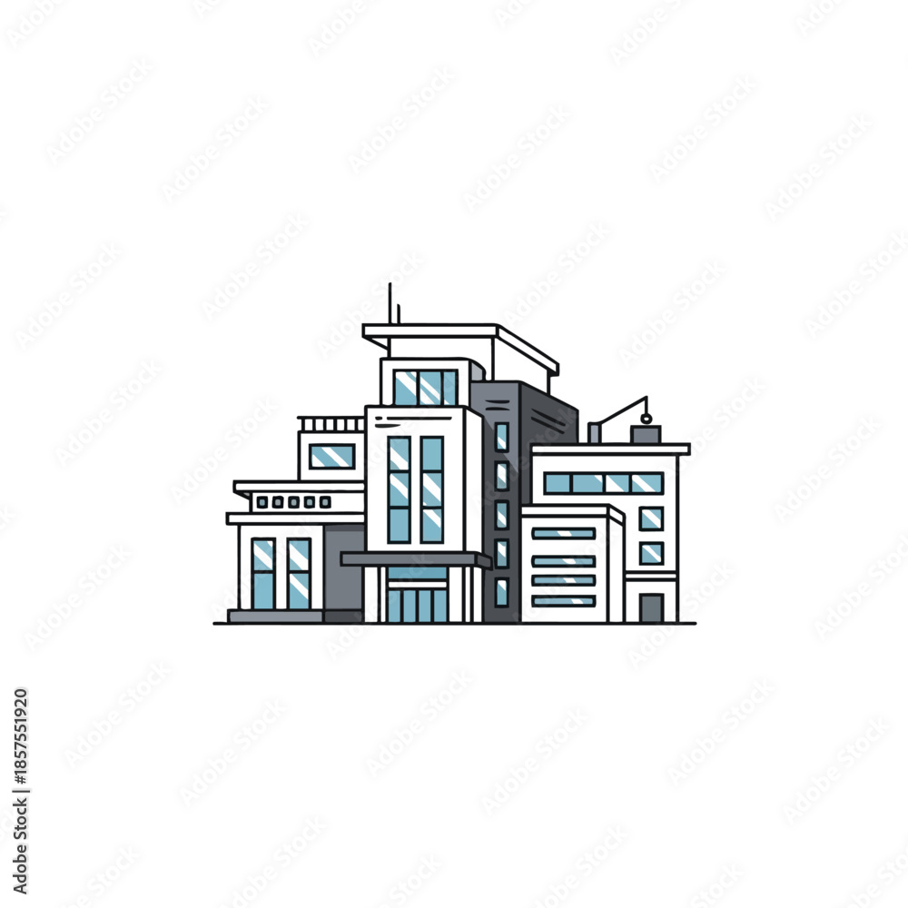 Fototapeta premium Modern cityscape isolated on transparent background