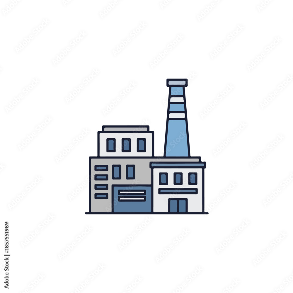 Fototapeta premium Industrial factory isolated on transparent background