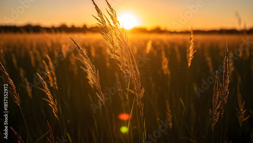 wheat field at sunset