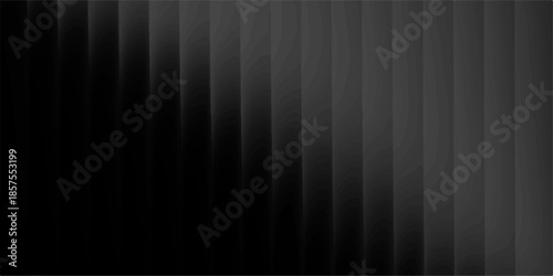 Abstract black and white background featuring a dark striped metal texture with blue light lines and a shining stage curtain design for an artistic vector wallpaper backdrop