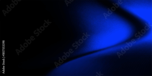 A dark digital art wallpaper featuring flowing blue abstract waves and light rays that create a glowing motion texture against a black space backdrop