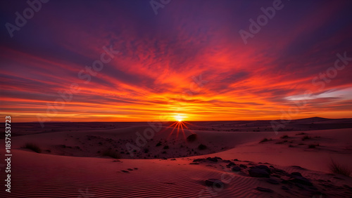 sunset in the desert