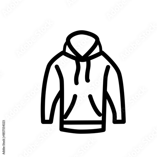 Clothing web line icons. Fashion icons. T-shirt, pants, jacket, dress, shorts, shoes, shirt symbols. Vector illustration. Editable stroke.