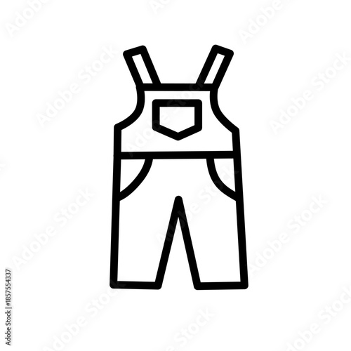 Clothing web line icons. Fashion icons. T-shirt, pants, jacket, dress, shorts, shoes, shirt symbols. Vector illustration. Editable stroke.