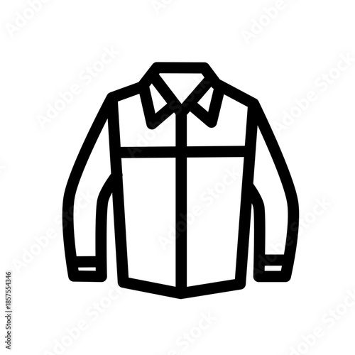 Clothing web line icons. Fashion icons. T-shirt, pants, jacket, dress, shorts, shoes, shirt symbols. Vector illustration. Editable stroke.