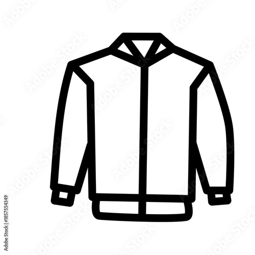 Clothing web line icons. Fashion icons. T-shirt, pants, jacket, dress, shorts, shoes, shirt symbols. Vector illustration. Editable stroke.