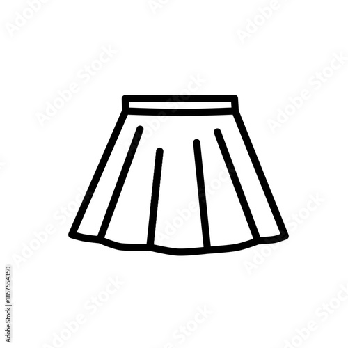 Clothing web line icons. Fashion icons. T-shirt, pants, jacket, dress, shorts, shoes, shirt symbols. Vector illustration. Editable stroke.