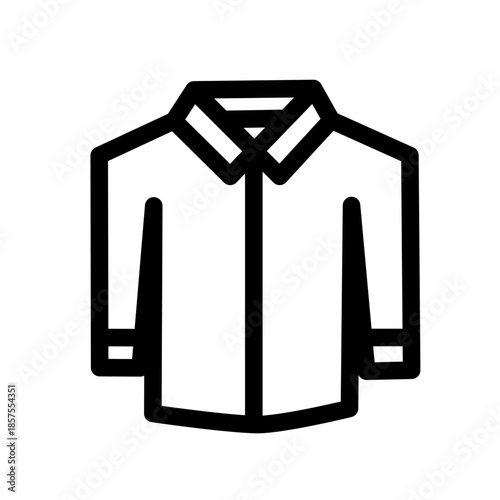 Clothing web line icons. Fashion icons. T-shirt, pants, jacket, dress, shorts, shoes, shirt symbols. Vector illustration. Editable stroke.