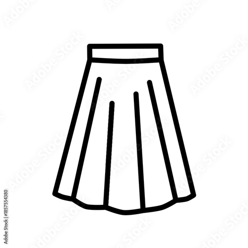 Clothing web line icons. Fashion icons. T-shirt, pants, jacket, dress, shorts, shoes, shirt symbols. Vector illustration. Editable stroke.