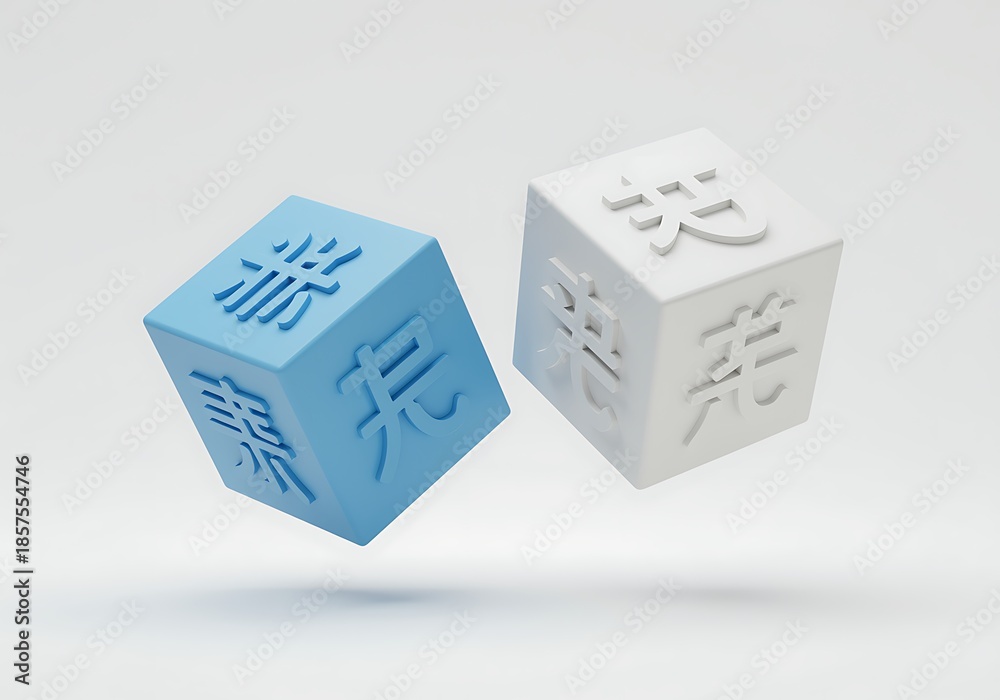 Obraz premium 3D Cubes with Chinese Characters