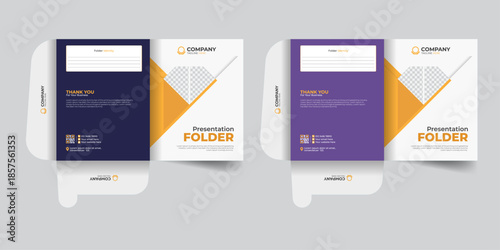 Modern and minimal corporate folder design templates for professional office use.
